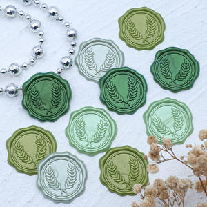 Sceau de <span class=keywords><strong>cire</strong></span> acrylique pour invitations de mariage, autocollant de scellage, étiquette auto-adhésive, <span class=keywords><strong>en</strong></span> <span class=keywords><strong>feuille</strong></span> de saule, sceaux botanique - Product Image 4