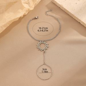 Pulsera de Moda para Mujer, Tono Dorado, Cadena con Diseño de Sol, Joyería Elegante para Uso Diario o Fiestas, Regalo de Moda - Product Image 5