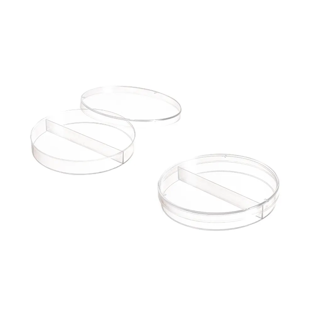 Одноразовая пластиковая тарелка Петри для культивирования тканей, 9 см, два/три отделения, тарелка для стерилизации клеток