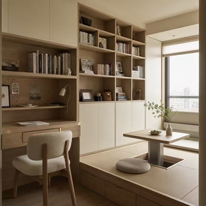 Sistema per Stanza Tatami Japandi Personalizzato, Letto Tatami con <span class=keywords><strong>Tavolo</strong></span> Sollevabile e Armadio in <span class=keywords><strong>Rattan</strong></span>, Scaffale con Display LED per Sala da Tè - Product Image 3