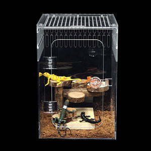 แผ่นอะคริลิกใสแบบกำหนดเอง แผ่นอะคริลิกใส - ตู้เลี้ยงสัตว์เลื้อยคลานอะคริลิกใส - สำหรับ<span class=keywords><strong>ตุ๊กแก</strong></span> จิ้งจก และสัตว์เลี้ยงขนาดเล็ก - Product Image 4