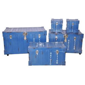 Baúl Retro <span class=keywords><strong>de</strong></span> madera vintage con forma <span class=keywords><strong>de</strong></span> contenedor decoración roja antigua - Product Image 2