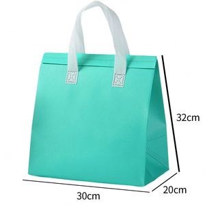 Promotional <b>Foldable</b> Nonwoven Cooler Bag Thermos Ice Cream Cake Picnic Food Delivery Insulated Thermal Cooler Bag for Drink Food - Product Image 1