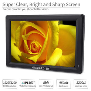 FEELWORLD T756 7 "IPS HDMI Cámara Monitor <span class=keywords><strong>Bucle</strong></span> de salida de entrada, FHD 1920x1200, Zoom de píxeles, Soporta 4K, Descuento a granel - Product Image 2