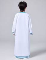 Ramadan musulman moyen-orient arabe dubaï malaisien garçon imprimé Robe ample chemise boutonnée