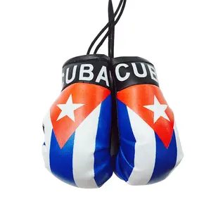 Gants de boxe, petit drapeau cubain, accessoire de voiture personnalisé