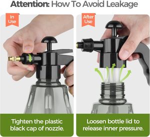 Bouteille de pulvérisation de brume fine en plastique gris 1L brumisateur de plante à pression à main avec pompe supérieure pulvérisateur d'eau vide arrosoir - Product Image 4
