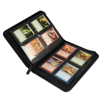 Classeur de cartes à collectionner 360 pochettes A4 en cuir PU avec fermeture éclair, pour jeux de société et cartes à échanger, 4 pochettes par page