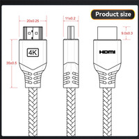 HDMI 2.0 Câble 4K 60Hz 18gbps ARC eARC HDR 2.0 Cordon vidéo pour Amplificateur TV PS4 NS Projecteur Haute Définition