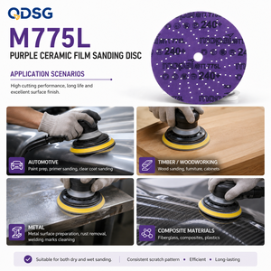 Discos de Lijado de Película Cerámica M775L de 6 Pulgadas y 49 Agujeros (<span class=keywords><strong>150</strong></span> mm), con Velcro, Papel de <span class=keywords><strong>Lija</strong></span> Abrasivo para Lijado de Madera, Metal y Automóviles - Product Image 6