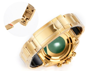 Reloj Unisex de Lujo Dorado Deslumbrante, con Tres Esferas, Cristal de Zafiro de 40 mm, Cronógrafo Automático Mecánico, Deportivo, Casual y de Negocios - Product Image 5