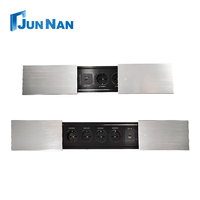 Enchufe de pared moderno de aleación de aluminio con toma de corriente integrada (US/EU/AU/CN), enchufe oculto deslizante para reuniones