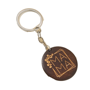 Un popular llavero colgante de madera grabado con forma de plato redondo para el Día de la Madre, <span class=keywords><strong>MAMA</strong></span> - Product Image 4