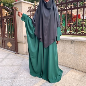 Vente en Gros Nouveau 15 Couleurs 2 Pièces Ensemble <span class=keywords><strong>de</strong></span> Femmes Prière Khimar Nida Jilbab Abaya Robe Musulmane - Product Image 6
