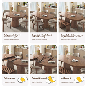 Tavolo da Pranzo Allungabile Ovale <span class=keywords><strong>in</strong></span> <span class=keywords><strong>Legno</strong></span> Massello Elegante per Casa e Hotel - Prezzo all'Ingrosso di <span class=keywords><strong>Fabbrica</strong></span> - Product Image 5