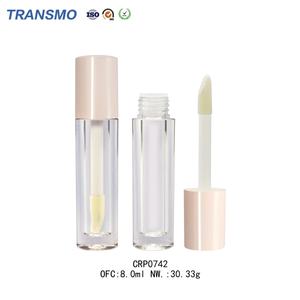 Emballage cosmétique de marque privée, tubes ronds transparents de 8 ml pour gloss à lèvres, emballage de rouge à lèvres liquide avec un gros pinceau - Product Image 3