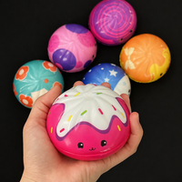 Jouet Squishy en PU à Remontée Lente en Forme de Boulette Vapeur, Balle Souple à Presser avec Boîte Ronde, Jouet Anti-Stress Fidget