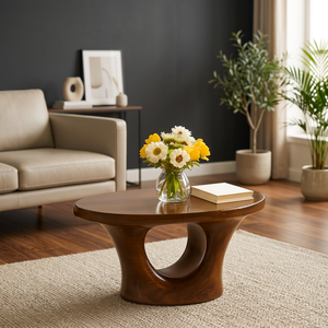 Mesa de Centro Escultural de Madera Natural con Borde Vivo, Estilo Europeo Sólido, Hecha a Mano, Moderna, Tamaño Personalizado - Product Image 3