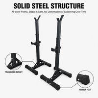 Support de Squat Pliable en Acier Réglable avec Supports de Bench Press pour Barre et Support Portable pour Haltères pour la Sécurité en Musculation