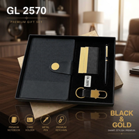 Coffret cadeau professionnel intelligent avec bloc-notes A5, stylo à bille magnétique, porte-cartes et porte-clés en similicuir pour cadeaux de bienvenue des employés