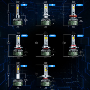 Gprgit หลอดไฟหน้า LED 2ท่อทองแดง140W 6000K สำหรับไฟโปรเจคเตอร์ H1/H3/H4/H7/H11/9005/9006/9012 - Product Image 2