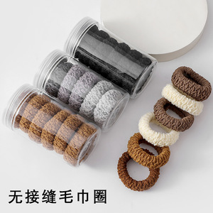แหวนรัดผมแบบไร้รอยต่อ แถบยางยืดหนา สีทึบ ใช้ได้ทุกวัน ผ้าถัก รูปทรงกลม - Product Image 1