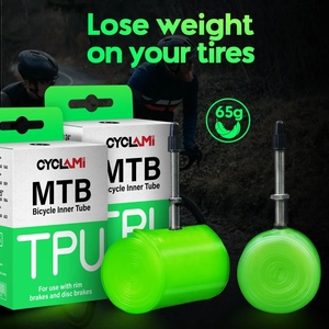 Chambre à air de vélo ultralégère CYCLAMI 26" 27.5" 29 pouces <span class=keywords><strong>VTT</strong></span> en TPU, valve Presta 45mm, super légère - Product Image 5