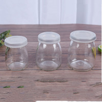 Bouteille de yaourt en verre écologique et recyclable 100ml 150ml 200ml, pot vide en verre pour dessert et pudding avec bouchon en plastique