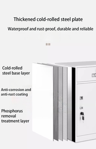 خزائن معدنية حديثة مخصصة بأربعة أدراج، خزائن ملفات متينة مع قفل بمفتاح للاستخدام في غرف النوم والصالات الرياضية والاستخدام التجاري - Product Image 5