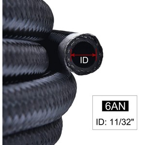 6AN สายน้ำมันไนลอนถักสีดำรหัส11/32ในชุดดัดแปลงรถยนต์3.6ม. 6ม. - Product Image 1