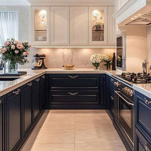 Gabinetes de Cocina Clásicos en Dos Tonos, Azul Marino y Blanco, Diseños Gratuitos, Muebles de Cocina Estilo Shaker de Madera Maciza - Product Image 3