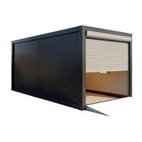 Garage préfabriqué sur mesure en conteneur, structure en acier, abri pour voiture, remise avec murs en panneaux sandwich pour usage extérieur