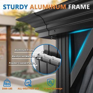 Tùy chỉnh Hợp kim nhôm gazebo pergola không thấm nước ngoài trời Patio tán dễ dàng lắp ráp Windproof hardtop gazebo cho sân sau - Product Image 5