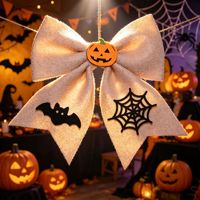 Décorations d'Halloween transfrontalières : Nœuds papillon, aménagement de scène de fête, suspensions de fenêtre pour la fête des Morts, artisanat en velours fait main sur mesure
