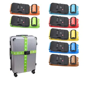Cinghie per bagagli personalizzate TSA Lock cintura da viaggio regolabile per valigie cinghie per imballaggio in poliestere con Logo personalizzato