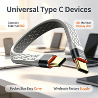 Kabel USB4 Tipe C ke Tipe C 240W PD3.1 Pengisian Cepat 40Gbps Data 8K60Hz Video Chip E-Marker Laptop Ponsel Docking Station Kantor