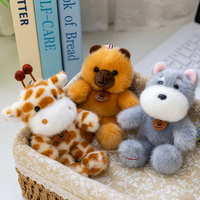 Porte-clés Capybara en peluche mignon, jouet en peluche personnalisé, lapin en peluche promotionnel, animaux en peluche doux pour machine à griffes, jouets pour fêtes
