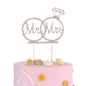 Nuevos artículos Rhinestone Letter Cake Topper <span class=keywords><strong>Mrs</strong></span> <span class=keywords><strong>Ms</strong></span> Wedding Party Cake Topper Cake Decoración - Product Image 2