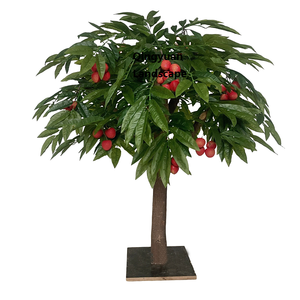 Vendita calda albero di pera di pesco artificiale finta albero di biancospino litchi e albero da frutto all'aperto supermercato Hotel parco arredamento - Product Image 1