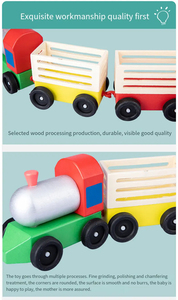 Trenino giocattolo in legno con animali da fattoria suino cavallo <span class=keywords><strong>capra</strong></span> bambini primo compleanno giocattolo regalo di natale - Product Image 4