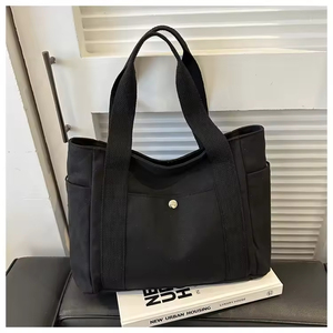 <span class=keywords><strong>Sac</strong></span> à bandoulière en <span class=keywords><strong>toile</strong></span> réutilisable de grande capacité avec logo imprimé personnalisé, <span class=keywords><strong>sac</strong></span> de shopping écologique en coton, <span class=keywords><strong>sac</strong></span> de plage avec poche - Product Image 3