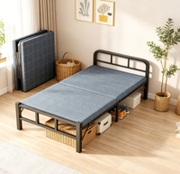 Cadre de lit pliant en fer certifié CE avec matelas durable - Fournisseur d'usine OEM pour hôtels, maisons et bureaux