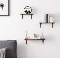 Décoration murale flottante personnalisable à 3 étagères pour le rangement de la cuisine à domicile meubles de salon bijoux étagères en bois pour le montage