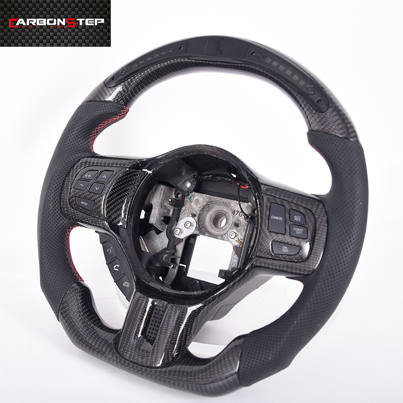 Глянцевое рулевое колесо Carbonstep из углеродного волокна и кожи со светодиодным дисплеем для Mitsubishi EVO