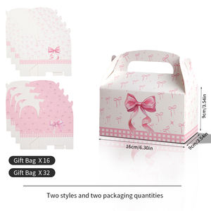 批发盖布盒派对喜欢糖果盒生日派对装饰品包装可回收礼品盒带手柄 - Product Image 2