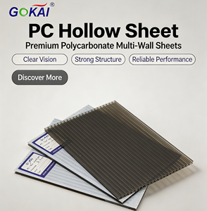 Plaque de <span class=keywords><strong>polycarbonate</strong></span> <span class=keywords><strong>alvéolaire</strong></span> double paroi transparente noire, plaque solaire PC creuse anti-UV pour serre - Product Image 2