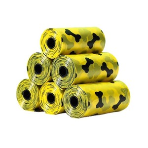 Yellow Bone Style Pet Waste Bags Thickened HDPE Portable Dog Poop Bags Open Mouth Design For Dog Walking - Product Image 1