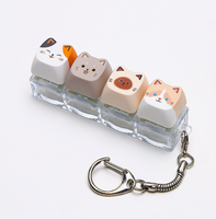 Porte-clés anti-stress personnalisé Chat Noir Capybara, jouet sensoriel pour clavier mécanique, gadget amusant pour bout des doigts compatible avec switch MX