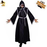 Venta al por mayor bata con capucha trajes de caballero túnica negra uniforme completo Halloween Darth bata con capucha capa disfraz de Cosplay
