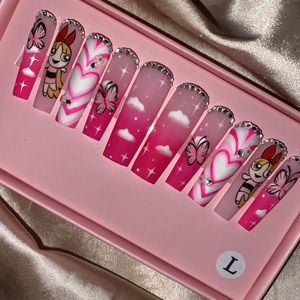 Venta al por mayor de <span class=keywords><strong>piedras</strong></span> ostentosas de lujo personalizadas, prensa en las <span class=keywords><strong>uñas</strong></span>, ataúd medio, corazón, perla, Punta francesa, <span class=keywords><strong>uñas</strong></span>, manicura, acrílico, palo en las <span class=keywords><strong>uñas</strong></span> - Product Image 6